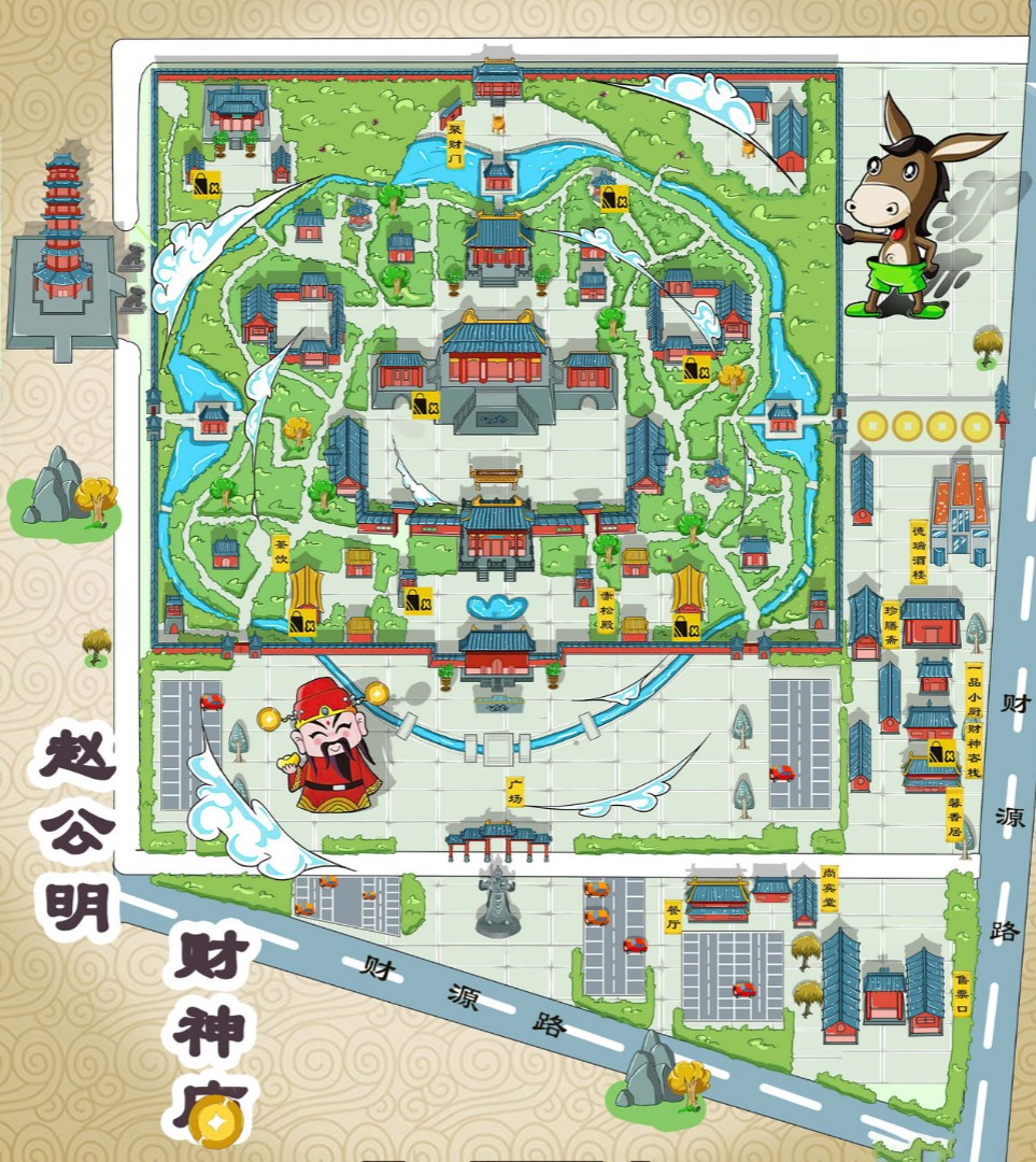 泸州寺庙类手绘地图